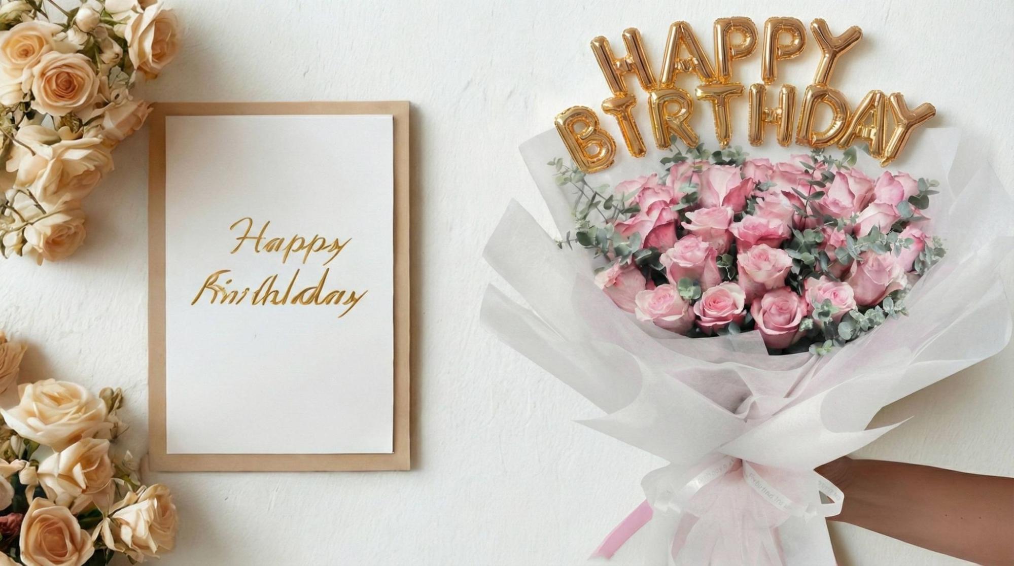 代表愛與祝福的生日花束,傳遞對她的溫柔心意